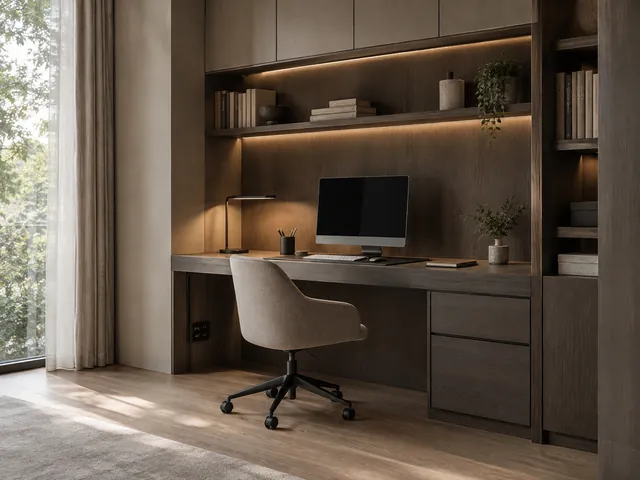 ภาพประกอบ: โต๊ะทำงานบิลท์อินที่บ้าน Home Office สำหรับ WFH